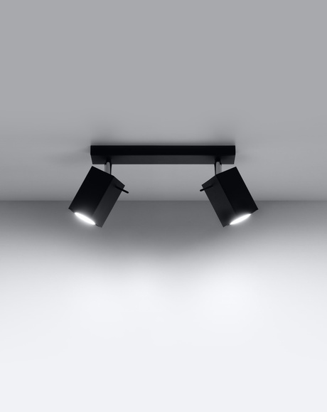 Ceiling lamp MERIDA 2 black + 2xLED Bulb GU-10 3000K Warm 7W 620lm