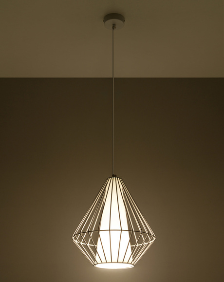 Pendant lamp DEMI white + 1x LED Bulb E27 4000K Cool White 7.5W 650lm