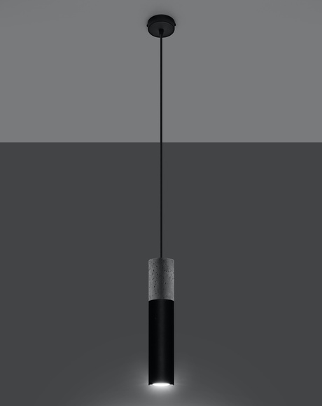 Ceiling light BORGIO 1 black + 1x LED Bulb GU-10 4000K Cool White 7W 630lm