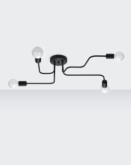 Chandelier VECTOR 4 black + 4x LED Bulb E27 4000K Cool White 7,5W 650lm.