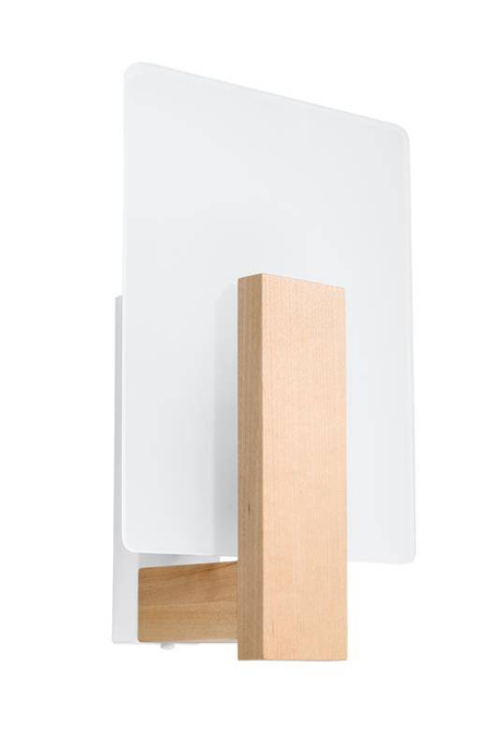 Wall lamp LAPPO natural wood + 1x LED bulb E14 3000K Warm 7.5W 620lm