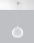 Hanging lamp BALL white + 1x LED Bulb E27 3000K Warm 7.5W 620lm