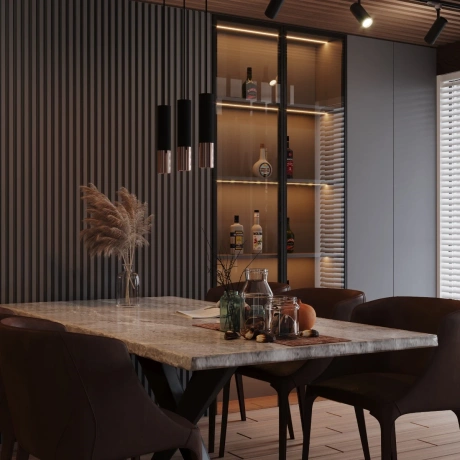 Pendant lamp LOOPEZ 3L black/copper