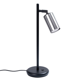 Desk lamp WINX black/chrome + 1x LED bulb GU-10 4000K Cool White 7W 530lm