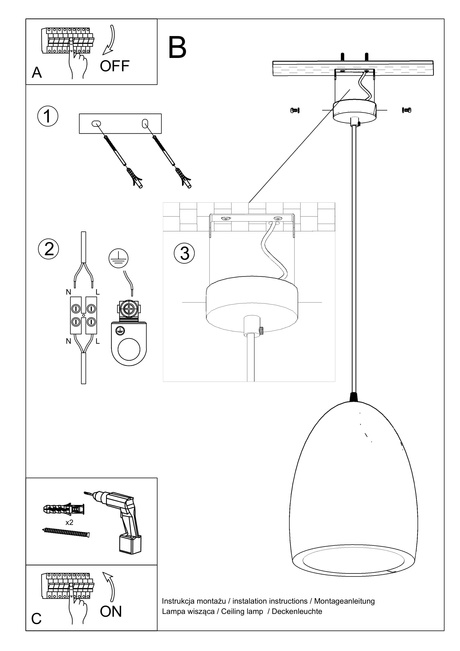 Ceiling ceramic lamp BUKANO white + 1x LED Bulb E27 3000K Warm White 7.5W 620lm