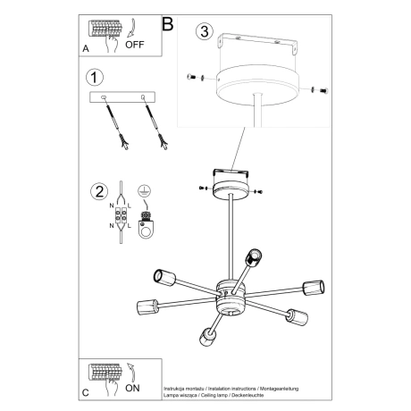 Chandelier LANGO 6 black