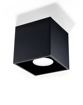 Ceiling lamp QUAD 1 black + 1x LED bulb GU-10 3000K Warm 7W 620lm
