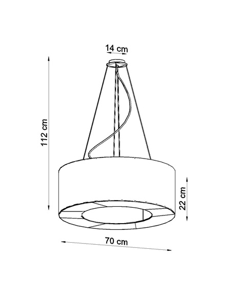 Chandelier SATURN 70 black + 6x LED Bulb E27 4000K Cold 7.5W 650lm