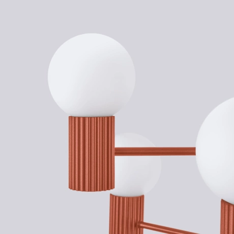 Chandelier HALO 6 red ochra