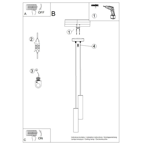Pendant lamp LAGOS 2P white