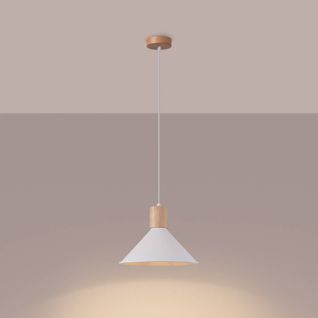 Hanging lamp JAGA white + 1x LED Bulb E27 3000K Warm 7.5W 620lm