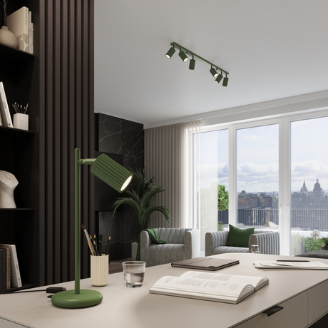 Ceiling lamp KARBON 4L olive green