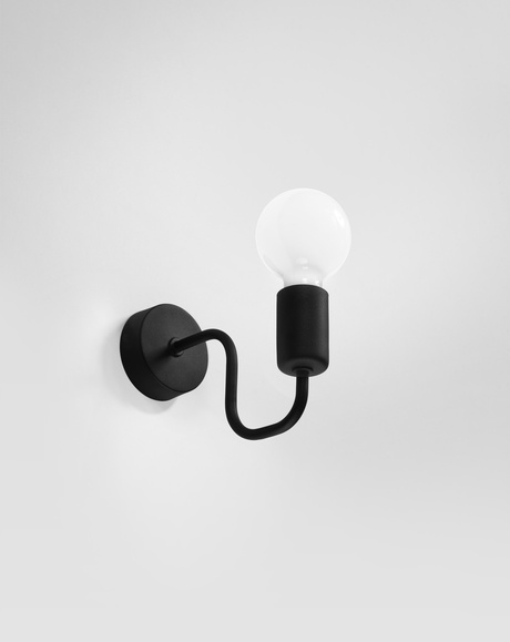 Wall lamp VECTOR black + 1x LED Bulb E27 4000K Cool White 7.5W 650lm
