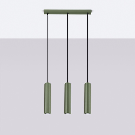 Pendant lamp KARBON 3L olive green