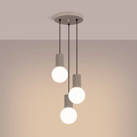 Pendant lamp HALO 3P taupe