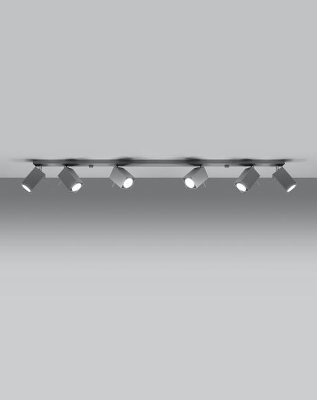 Ceiling lamp MERIDA 6L gray + 6x LED Bulb GU-10 4000K Cool White 7W 630lm