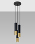 Ceiling Pendant Lamp LOOPEZ 3P black/gold + 3x LED Bulb GU-10 3000K Warm 7W 620lm
