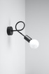 Wall lamp SUPEŁ black + 1x LED Bulb E27 4000K Cool White 7.5W 650lm