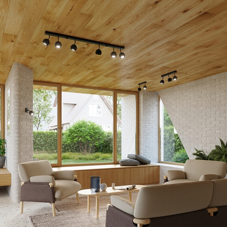 Ceiling lamp OCULARE 6L black + 6x LED bulb GU-10 3000K Warm 7W 620lm