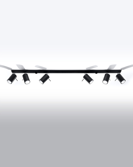 Ceiling lamp RING 6L black + 6x LED Bulb GU-10 4000K Cool White 7W 630lm