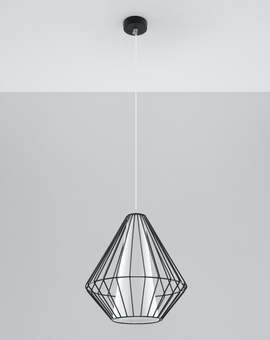 Pendant lamp DEMI black + 1x LED Bulb E27 3000K Warm 7.5W 620lm