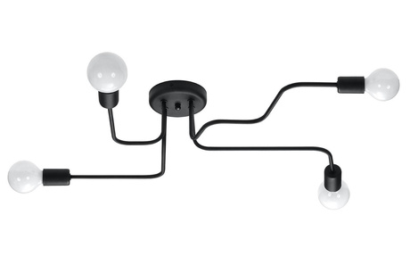 Chandelier VECTOR 4 black + 4x LED Bulb E27 3000K Warm 7.5W 620lm