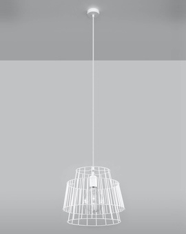 Ceiling pendant GATE white + 1x LED Bulb E27 3000K Warm 7.5W 620lm