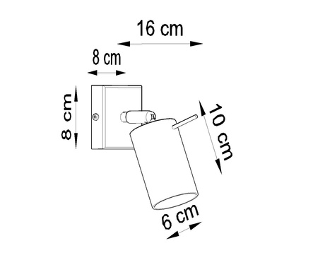 Wall lamp RING black + 1x LED bulb GU-10 3000K Warm 7W 620lm