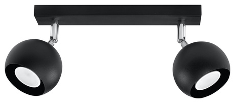 Ceiling lamp OCULARE 2 black + 2x LED bulb GU-10 3000K Warm 7W 620lm