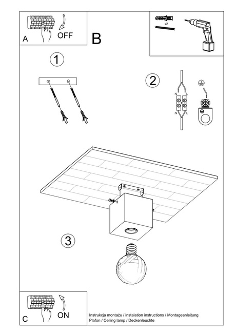 Ceiling lamp ARIZ natural wood + 1x LED Bulb E27 4000K Cool White 7.5W 650lm