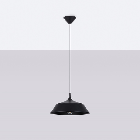 Hanging lamp FRIKA black + 1x LED Bulb E27 4000K Cool White 7.5W 690lm