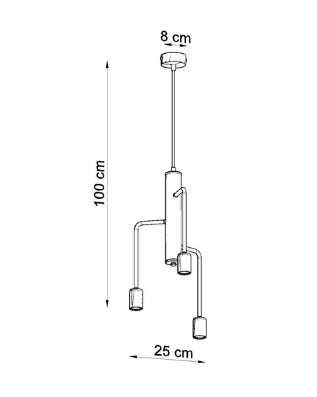 Chandelier DUOMO 3M + 3x LED Bulb E27 3000K Warm 7.5W 620lm