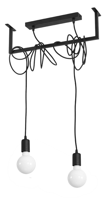 Chandelier SALAMANCA 2 black + 2x LED Bulb E27 3000K Warm 7.5W 620lm