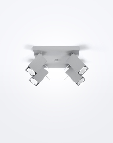 Ceiling lamp MERIDA 4 grey + 4x LED Bulb GU-10 3000K Warm 7W 620lm