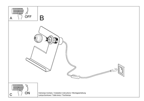 Desk lamp INCLINE black + 1x LED Bulb E27 3000K Warm 7,5W 620lm