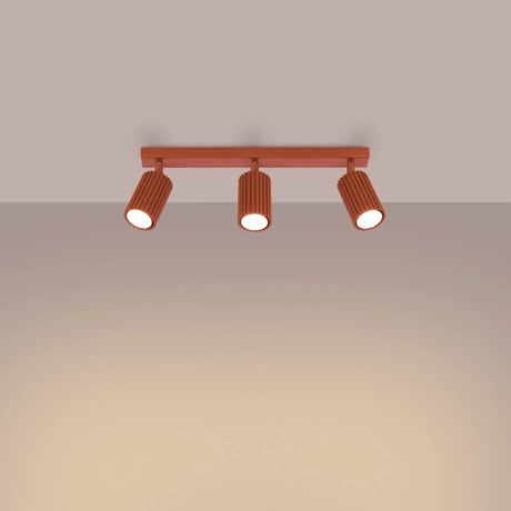 Ceiling lamp KARBON 3L red ochre