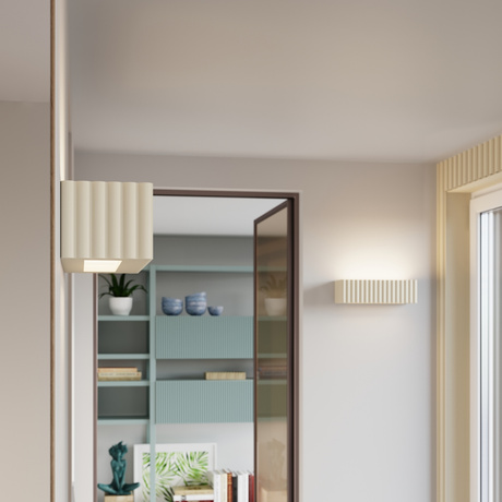 Wall lamp ceramic RIGATA beige