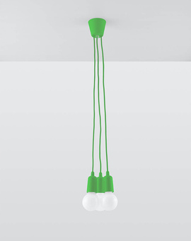 Ceiling pendant lamp DIEGO 3 green + 3x LED Bulb E27 4000K Cool White 7.5W 650lm
