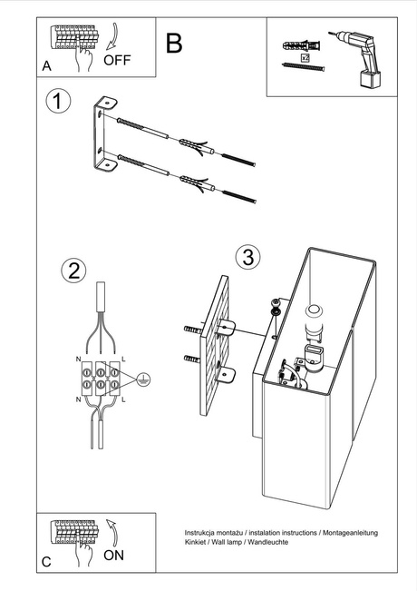 Wall lamp LINEA white + 2x LED Bulb G9 4000K Cool White 4.5W 530lm