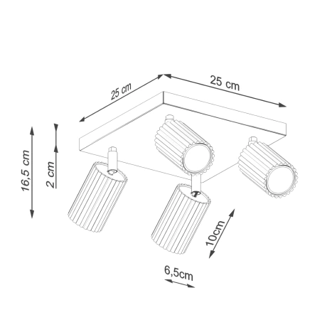 Ceiling lamp KARBON 4 beige