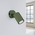 Wall lamp KARBON olive green with a switch