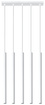 Hanging lamp PASTELO 5 white + 5x LED Bulb G9 4000K Cool White 4.5W 530lm