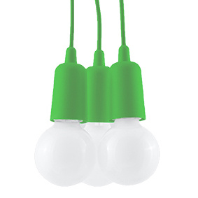 Ceiling pendant lamp DIEGO 3 green + 3x LED Bulb E27 4000K Cool White 7.5W 650lm