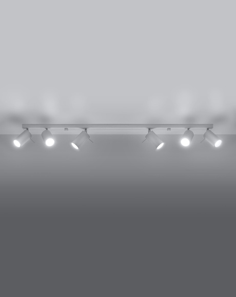 Ceiling lamp RING 6L white + 6x LED Bulb GU-10 3000K Warm 7W 620lm