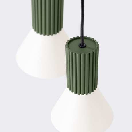Pendant lamp ESTRIA 3P beige/olive green