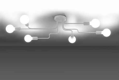 Chandelier HECTOR 6 white + 6x LED Bulb E27 4000K Cool White 7.5W 650lm