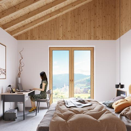 Hanging lamp TULIP black + 1x LED Bulb E27 3000K Warm 7.5W 620lm