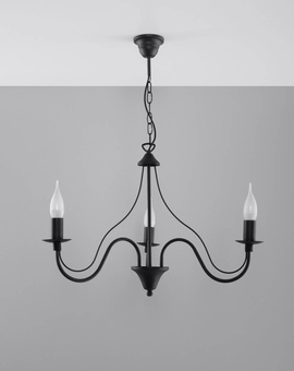 Chandelier MINERWA 3 black + 3x LED Bulb E14 3000K Warm 7.5W 620lm