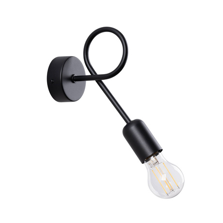 Wall lamp SUPEŁ black + 1X LED bulb E27 3000K 7W 760lm