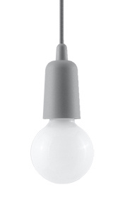Hanging lamp DIEGO 1 grey + 1x LED Bulb E27 3000K Warm 7.5W 620lm